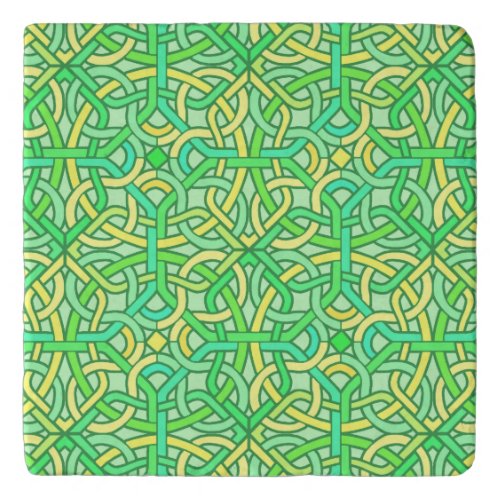 Celtic Knot Irish Braid Pattern Green Yellow Trivet