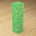 Celtic Knot Irish Braid Pattern Green Yellow Wine Gift Box<br><div class="desc">This pretty Celtic knotwork design wine box is made in shades of bright, light green and yellow and is inspired by old vintage 19th-Century stained glass patterns. The vines of the interlocking Irish braid form circle and diamond shapes. This antique, seamless pattern is perfect for anyone who loves Celtic knots....</div>