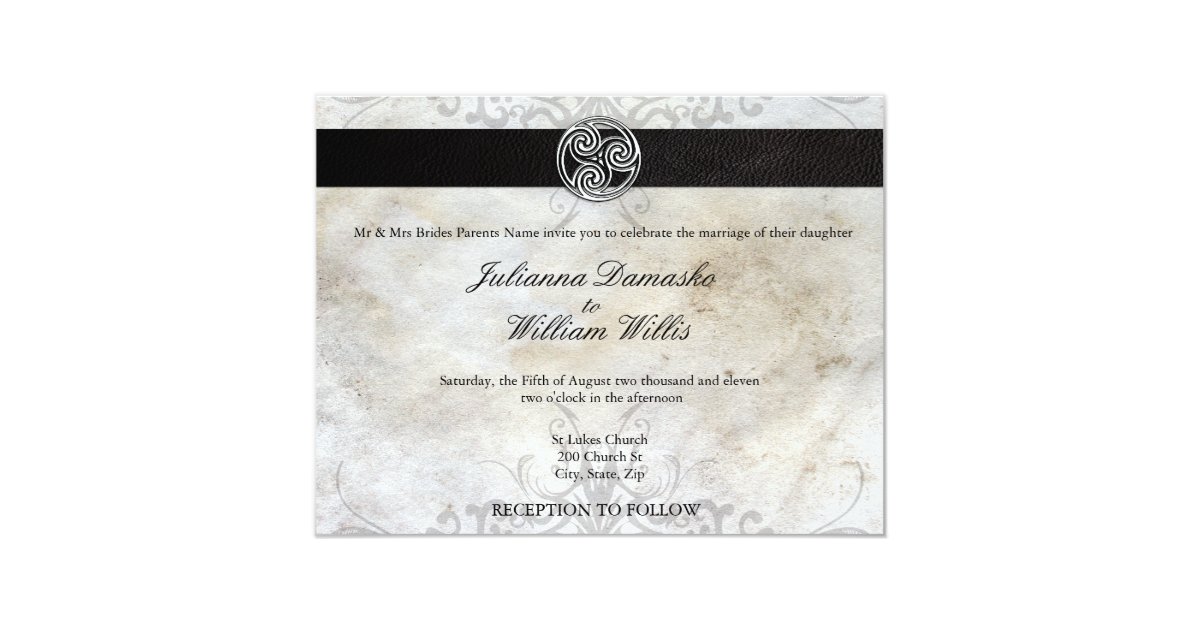 Celtic Knot Irish Gaelic Wedding Invitation Zazzle Com