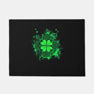 Celtic Knot Irish Shamrock Three Leaf Clover St Pa Doormat