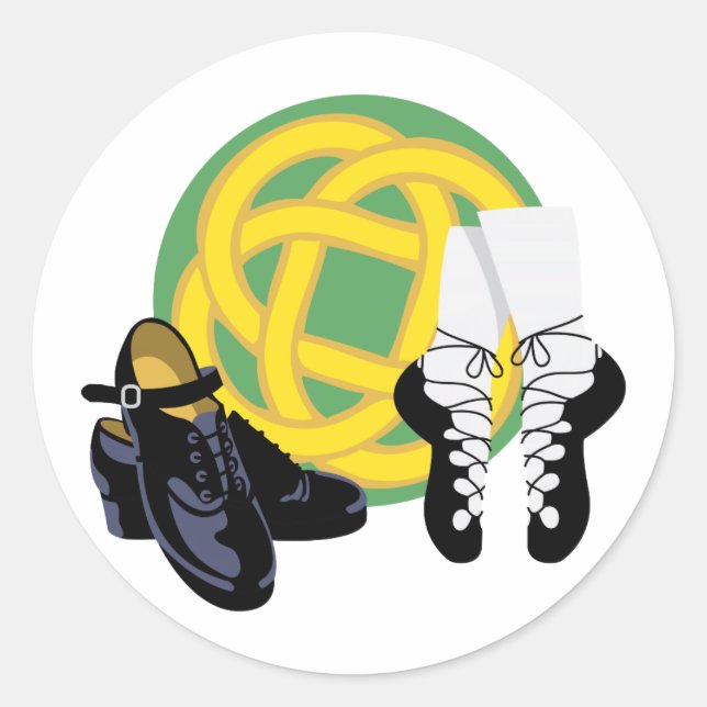 Celtic Knot Irish Shoes Classic Round Sticker (Front)