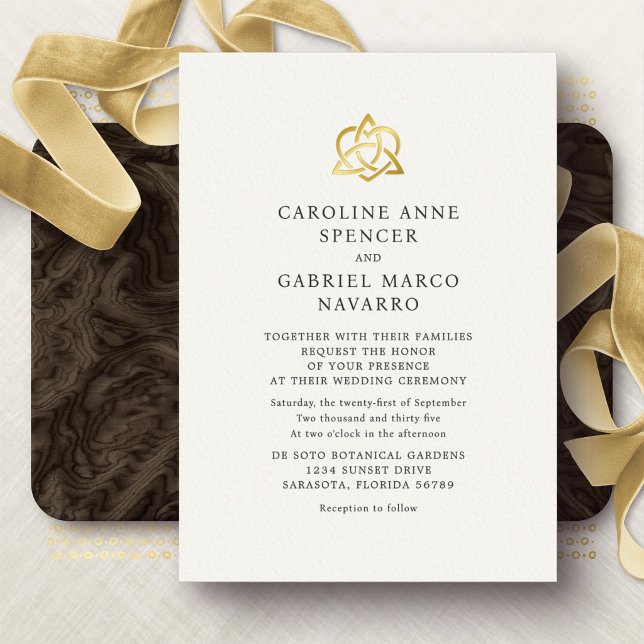Celtic Knot Irish Wedding Foil Invitation (Creator Uploaded)