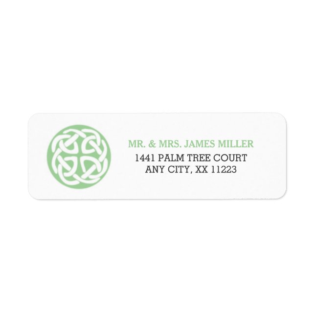 Celtic Knot Irish wedding party address 3991 Label (Front)