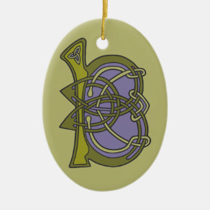 Celtic Knot letter initial monogram B Ceramic Ornament