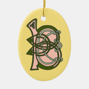 Celtic Knot letter initial monogram B Ceramic Ornament