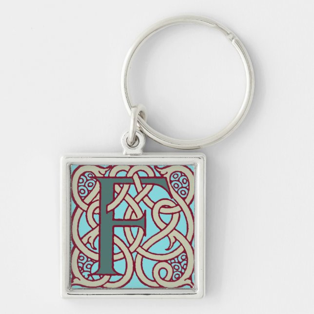 Celtic Knot letter initial monogram F Keychain (Front)