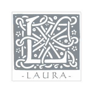 Celtic Knot Letter L Monogram with Your Name Self-inking Stamp