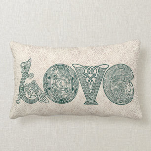 Celtic Knot Love, St Patrick's Day, Irish Letters Lumbar Pillow