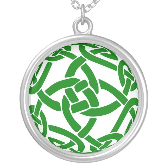 Celtic Knot Mandala Silver Plated Necklace (Front)