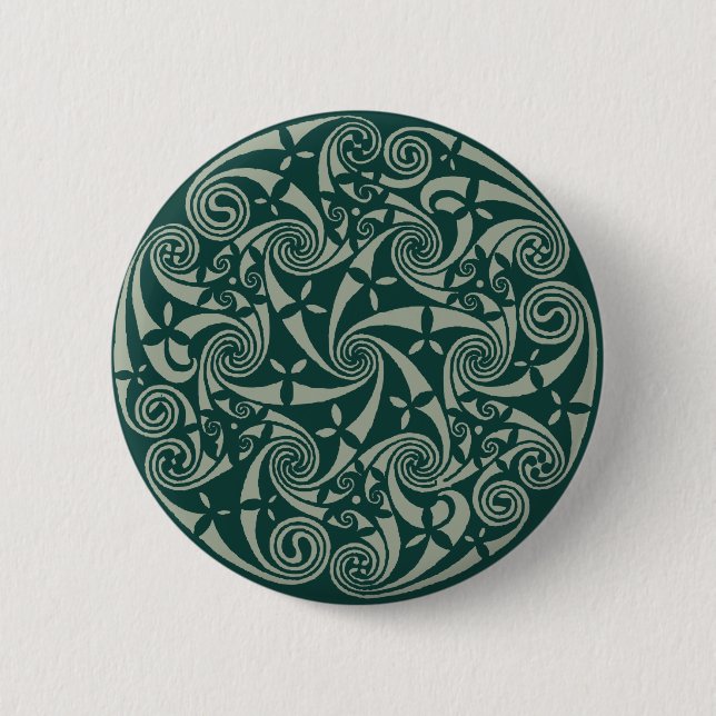 Celtic Knot Medallion Round Design, Irish Artwork Pinback Button (Front)