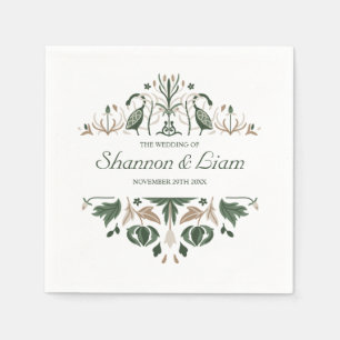 Celtic Knot   Modern Floral Irish Custom Wedding Napkins