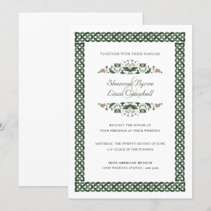 Celtic Knot   Modern Floral Irish Wedding Invitation