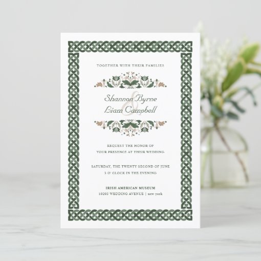 Celtic Knot Modern Floral Irish Wedding Invitation Ra90f3acb757946ab809d1b8d1cc0ccd1 Tcv44 510 