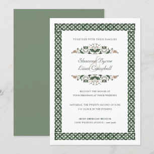 Celtic Knot   Modern Floral Irish Wedding Invitation