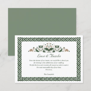 Celtic Knot Modern Floral Irish Wedding THANK YOU Invitation