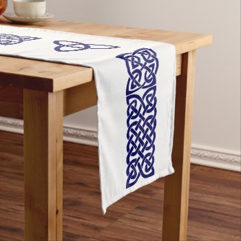 Celtic Knot Navy Blue Large Table Runner by shotwellphoto at Zazzle
