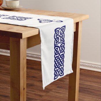 Celtic Knot Navy Blue Medium Table Runner by shotwellphoto at Zazzle