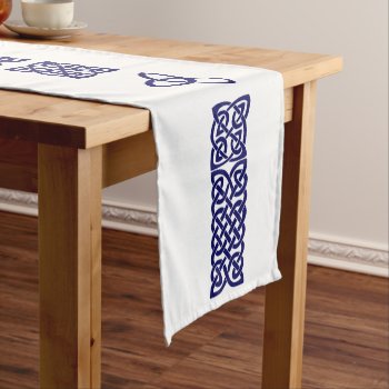 Celtic Knot Navy Blue Small Table Runner by shotwellphoto at Zazzle