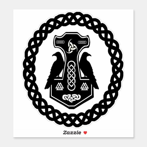 Celtic Knot Norse Thors Hammer Sticker