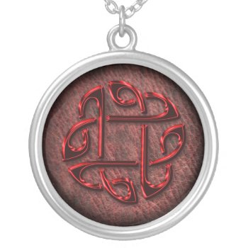 Celtic Knot On Genuine Leather Silver Plated Necklace by YANKAdesigns at Zazzle
