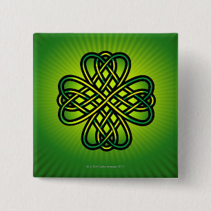 Celtic Knot on green glow Button