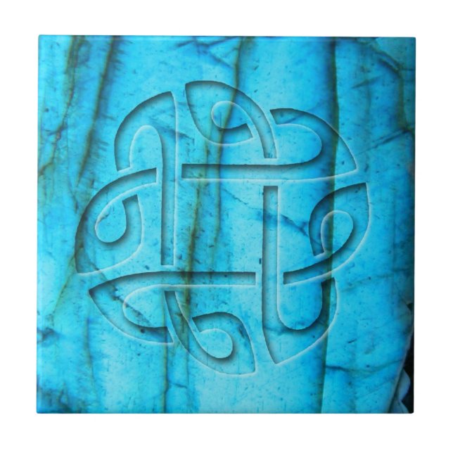 Celtic knot on labradorite ceramic tile (Front)