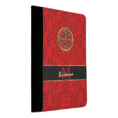Celtic Knot on Red Lace Personalized Padfolio (Angled)