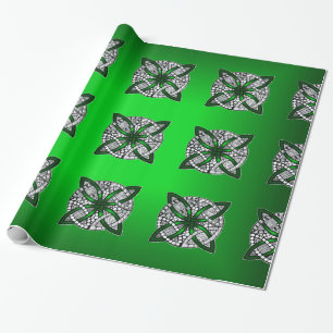 Celtic Knot Original Art Green Wrapping Paper