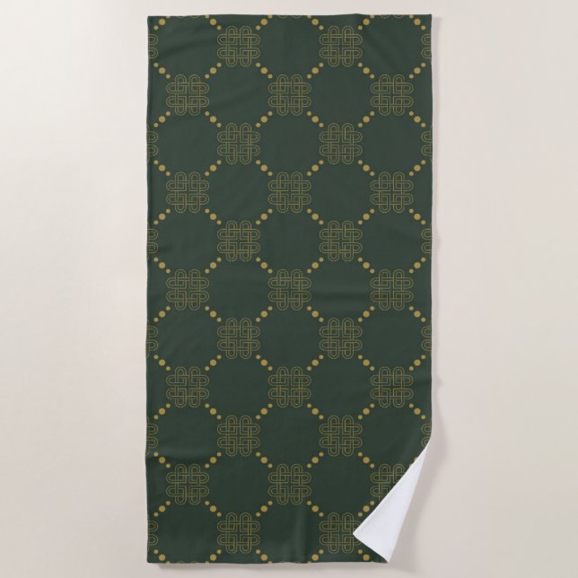 Celtic Knot Pattern Beach Towel (Front)