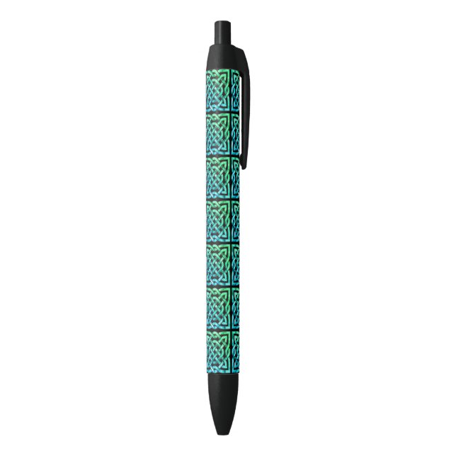 Celtic Knot Pattern Blue Green Pen (Bottom (Vertical))