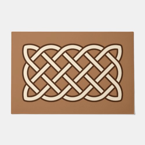 Celtic Knot Pattern Camel Tan Cream and Brown Doormat
