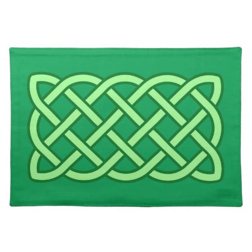 Celtic Knot Pattern Emerald and Lime Green  Cloth Placemat