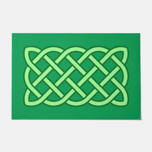 Celtic Knot Pattern Emerald and Lime Green  Doormat