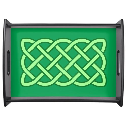 Celtic Knot Pattern Emerald and Lime Green  Serving Tray