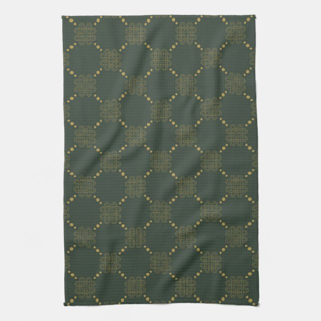 Celtic Knot Pattern Kitchen Towel (Vertical)