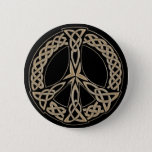 Celtic Knot Pattern Peace Sign Pinback Button at Zazzle