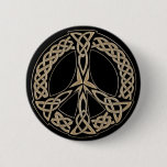 Celtic Knot Pattern Peace Sign Pinback Button