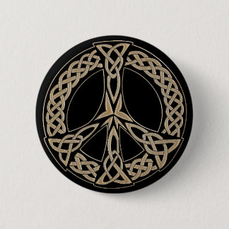 Celtic Knot Pattern Peace Sign Pinback Button