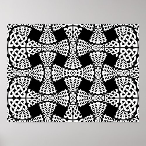 Celtic knot pattern poster