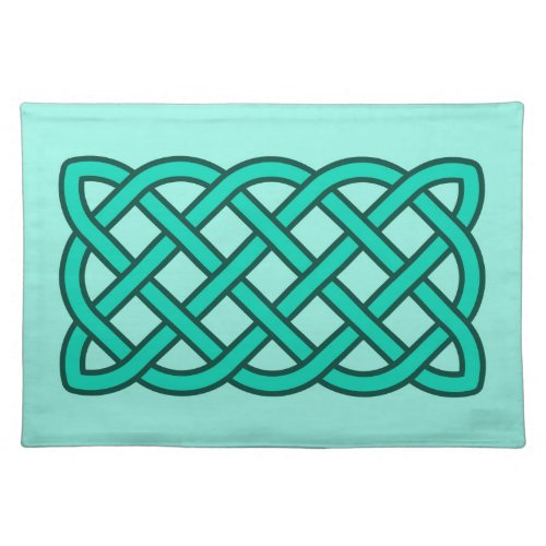 Celtic Knot Pattern Turquoise Aqua and Teal  Cloth Placemat
