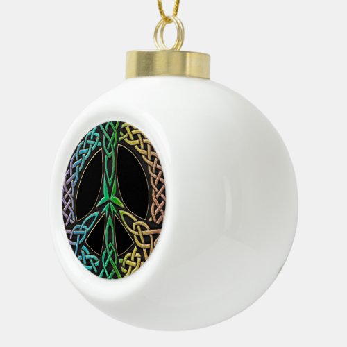 Celtic Knot Peace Sign Christmas Tree Ornament