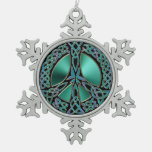 Celtic Knot Peace Sign Snowflake Ornament at Zazzle