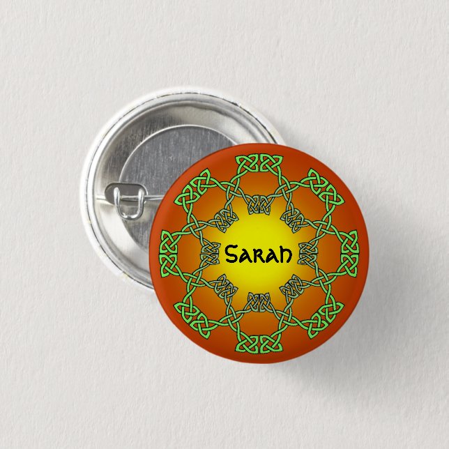 Celtic Knot Personalized Button (Front & Back)
