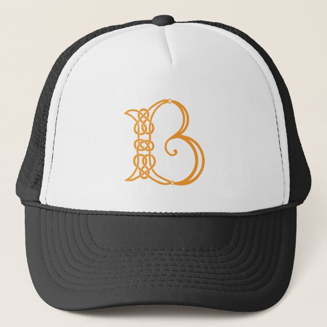 Celtic Knot Personalized Initial B Trucker Hat (Front)