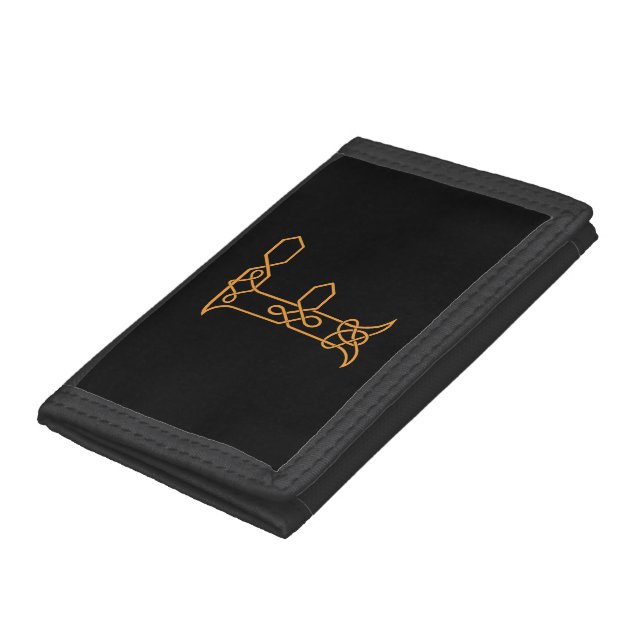 Celtic Knot Personalized Initial F Leather Wallet  (Bottom)