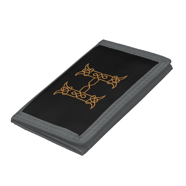 Celtic Knot Personalized Initial H Leather Wallet  (Bottom)