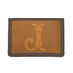 Celtic Knot Personalized Initial J Tri-fold Wallet