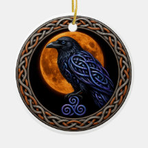 Celtic Knot Raven and Harvest Moon Halloween