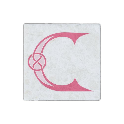 Celtic Knot Red Alphabet C Stone Magnet