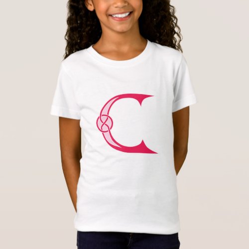 Celtic Knot Red Alphabet C T_Shirt